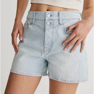 Madewell NWT Women's The Plus Mid-Length Mom Jean Shorts, Essen Wash, Size 14W